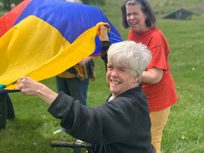 Recreational activities taking place outside at Life Unlimited.